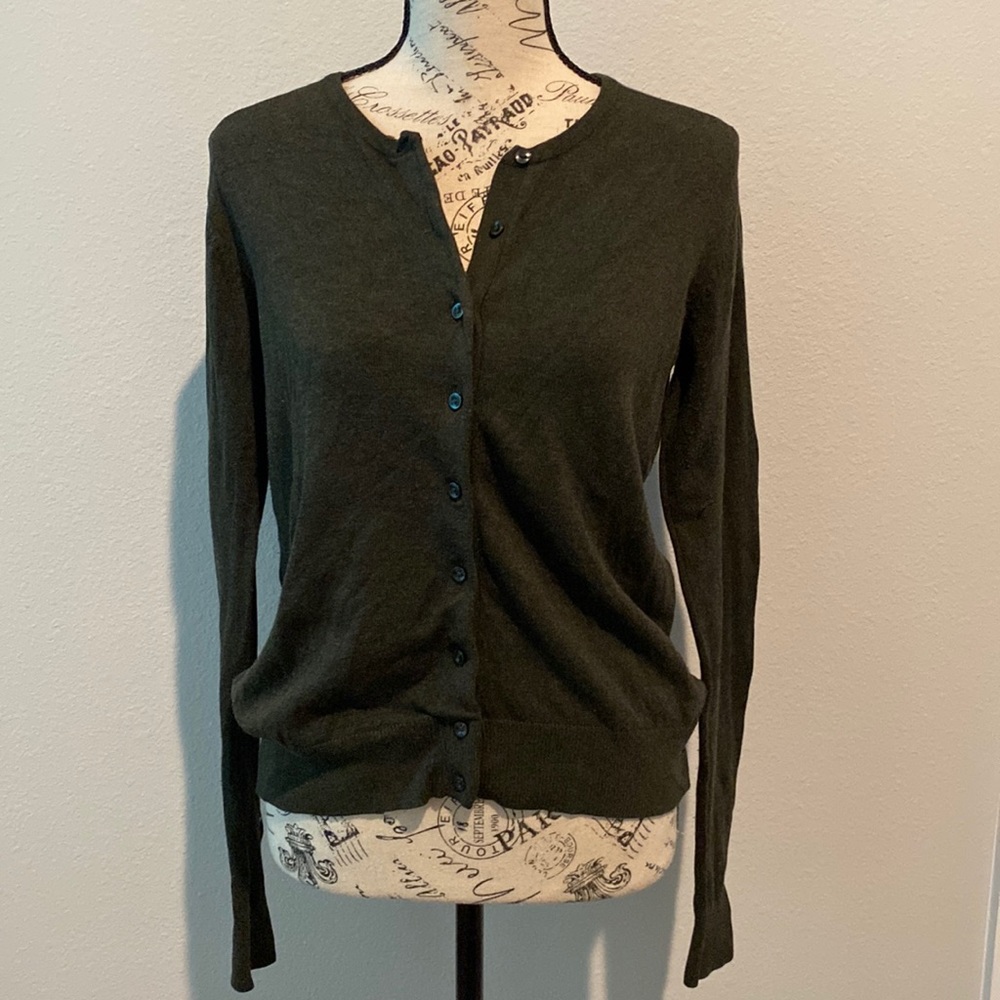 Dark forest green cardigan